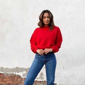 RED CREWNECK SWEATSHIRT